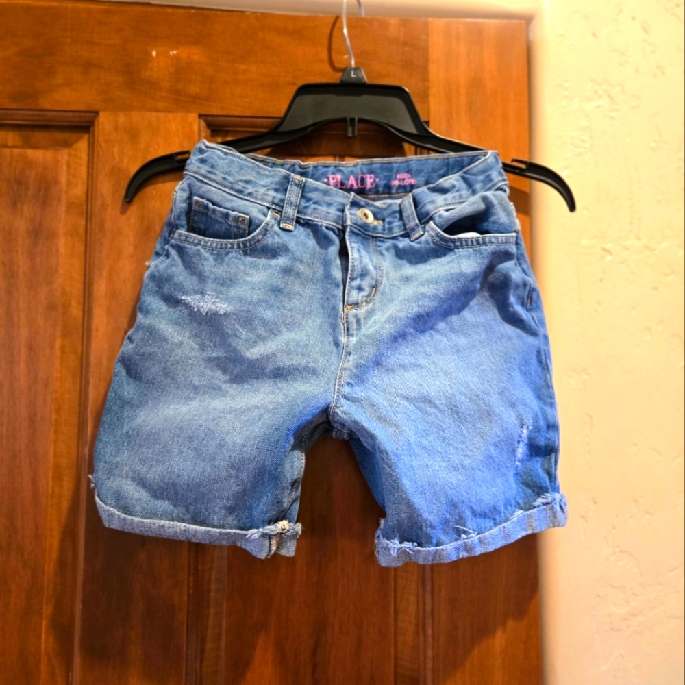 Girls Slightly Distressed Cuffed Shorts